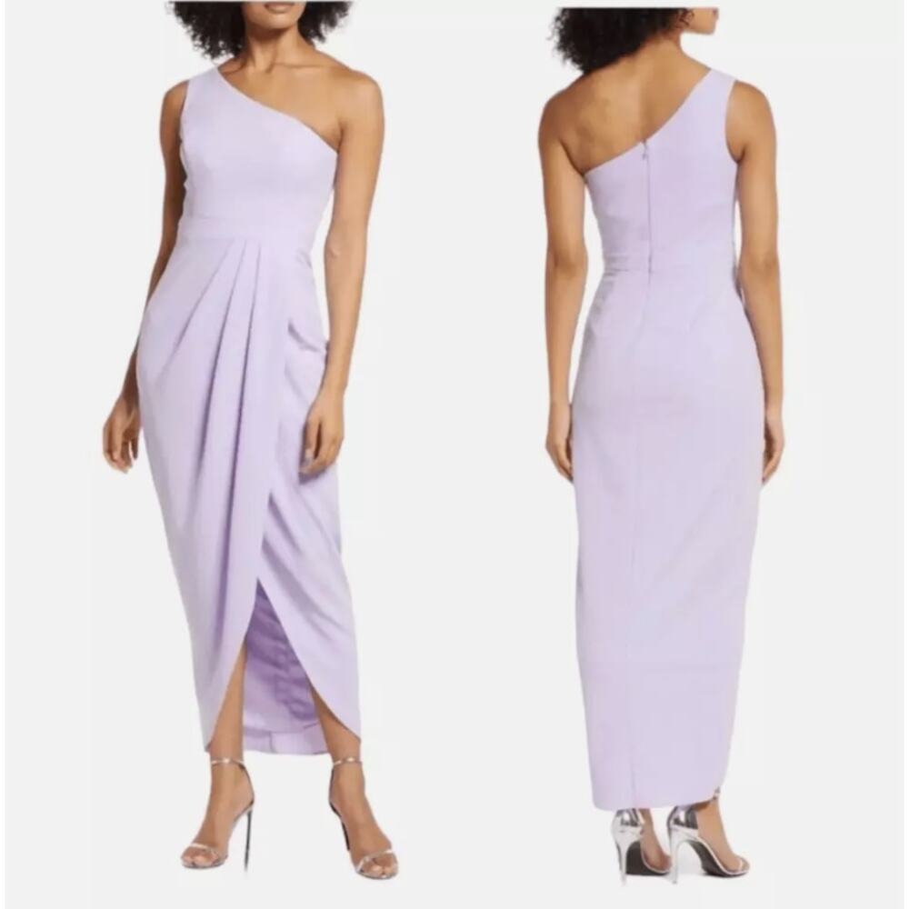 ❤️🖤💛NWOT Xscape One-Shoulder Lavender Maxi Dress